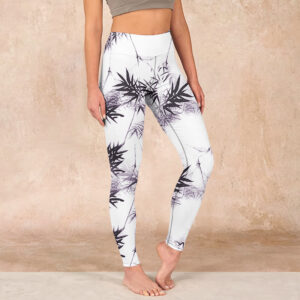 Buddha Stones White Black Bamboo Exercise Leggings Women's Yoga Pants - White - US18，UK/AU22，EU50 (4XL) - image 1