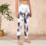Buddha Stones White Black Bamboo Exercise Leggings Women's Yoga Pants - image 4