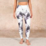 Buddha Stones White Black Bamboo Exercise Leggings Women's Yoga Pants - image 2