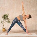 Buddha Stones SteelBlue Silver Flowers Print Exercise Leggings Women's Yoga Pants - image 10