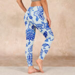 Buddha Stones Flowers Print Gym Leggings Women's Yoga Pants - image 3