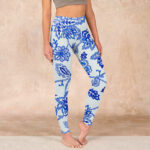 Buddha Stones Flowers Print Gym Leggings Women's Yoga Pants - White - US18，UK/AU22，EU50 (4XL) - image 1