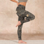 Buddha Stones Maple Leaves Print Gym Leggings Women's Yoga Pants - image 16