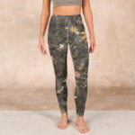 Buddha Stones Maple Leaves Print Gym Leggings Women's Yoga Pants - image 2