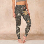 Buddha Stones Maple Leaves Print Gym Leggings Women's Yoga Pants - DarkSeaGreen - US18，UK/AU22，EU50 (4XL) - image 1