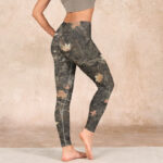 Buddha Stones Maple Leaves Print Gym Leggings Women's Yoga Pants - image 3