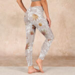 Buddha Stones Maple Leaves Branches Print Gym Leggings Women's Yoga Pants - image 3