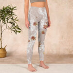 Buddha Stones Maple Leaves Branches Print Gym Leggings Women's Yoga Pants - image 4