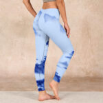 Buddha Stones Blue Bird Peony Print Sports Leggings Women's Yoga Pants - image 2