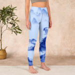 Buddha Stones Blue Bird Peony Print Sports Leggings Women's Yoga Pants - image 4