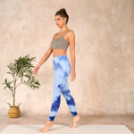 Buddha Stones Blue Bird Peony Print Sports Leggings Women's Yoga Pants - image 13