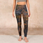 Buddha Stones Golden Mountains Clouds Print Gym Leggings Women's Yoga Pants - image 2