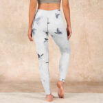 Buddha Stones White Gray Butterfly Print Sports Leggings Women's Yoga Pants - image 15