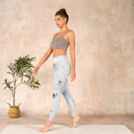 Buddha Stones White Gray Butterfly Print Sports Leggings Women's Yoga Pants - image 13