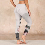 Buddha Stones Ink Painting Lotus Flower Leaf Print Gym Fitness Leggings Women's Yoga Pants - image 3