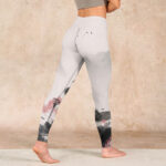 Buddha Stones Ink Painting Lotus Flower Leaf Print Gym Fitness Leggings Women's Yoga Pants - image 5