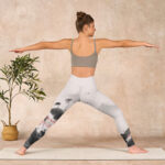 Buddha Stones Ink Painting Lotus Flower Leaf Print Gym Fitness Leggings Women's Yoga Pants - image 11