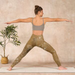 Buddha Stones Goldenrod Lotus Flowers Leaves Print Gym Fitness Leggings Women's Yoga Pants - image 11