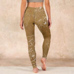 Buddha Stones Goldenrod Lotus Flowers Leaves Print Gym Fitness Leggings Women's Yoga Pants - image 15