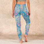 Buddha Stones Blue Pink Green Flower Print Gym Fitness Leggings Women's Yoga Pants - image 15