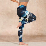 Buddha Stones Blue Butterfly Water Waves Moon Print Gym Leggings Women's Yoga Pants - image 16