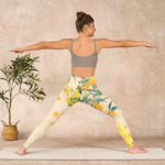 Buddha Stones Yellow Osmanthus Fragrans Rapeseed Print Gym Leggings Women's Yoga Pants - image 11