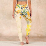 Buddha Stones Yellow Osmanthus Fragrans Rapeseed Print Gym Leggings Women's Yoga Pants - image 15