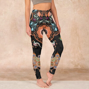 Buddha Stones Mandala Auspicious Clouds Print Gym Leggings Women's Yoga Pants - Black - US18，UK/AU22，EU50 (4XL) - image 1