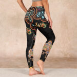 Buddha Stones Mandala Auspicious Clouds Print Gym Leggings Women's Yoga Pants - image 3