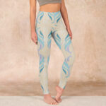 Buddha Stones Blue Purple Green Lines Gym Leggings Women's Yoga Pants - Beige - US18，UK/AU22，EU50 (4XL) - image 1