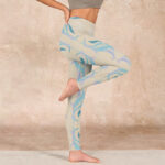 Buddha Stones Blue Purple Green Lines Gym Leggings Women's Yoga Pants - image 16