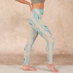 Buddha Stones Blue Purple Green Lines Gym Leggings Women's Yoga Pants - image 17