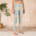 Buddha Stones Blue Purple Green Lines Gym Leggings Women's Yoga Pants - image 4