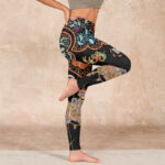Buddha Stones Mandala Auspicious Clouds Print Gym Leggings Women's Yoga Pants - image 17