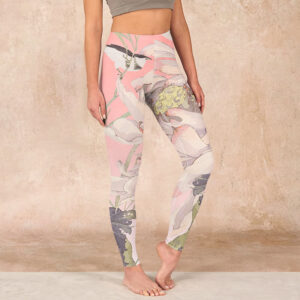Buddha Stones Withered White Lotus Print Gym Leggings Women's Yoga Pants - Pink - US18，UK/AU22，EU50 (4XL) - image 1