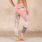 Buddha Stones Withered White Lotus Print Gym Leggings Women's Yoga Pants - image 3