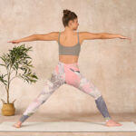 Buddha Stones Withered White Lotus Print Gym Leggings Women's Yoga Pants - image 11