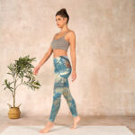 Buddha Stones Chinese Architecture Dark Sea Green Print Fitness Leggings Women's Yoga Pants - image 13