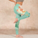 Buddha Stones Lotus Leaves Seed Pods Print Gym Leggings Women's Yoga Pants - image 16