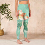 Buddha Stones Lotus Leaves Seed Pods Print Gym Leggings Women's Yoga Pants - image 4
