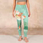 Buddha Stones Lotus Leaves Seed Pods Print Gym Leggings Women's Yoga Pants - image 2