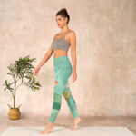 Buddha Stones Lotus Leaves Seed Pods Print Gym Leggings Women's Yoga Pants - image 13