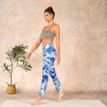 Buddha Stones Blue Flowers Print Fitness Leggings Women's Yoga Pants - image 13