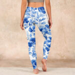 Buddha Stones Blue Flowers Print Fitness Leggings Women's Yoga Pants - image 15