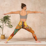 Buddha Stones Golden Auspicious Cloud Waves Print Gym Leggings Women's Yoga Pants - image 11