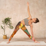 Buddha Stones Golden Auspicious Cloud Waves Print Gym Leggings Women's Yoga Pants - image 10