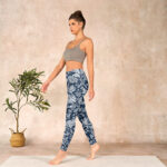 Buddha Stones Dark Blue Flower Print Fitness Leggings Women's Yoga Pants - image 14