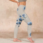 Buddha Stones Dark Blue Flower Gym Leggings Women's Yoga Pants - image 17