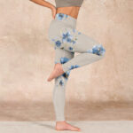 Buddha Stones Dark Blue Flower Gym Leggings Women's Yoga Pants - image 16