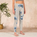 Buddha Stones Dark Blue Flower Gym Leggings Women's Yoga Pants - image 4